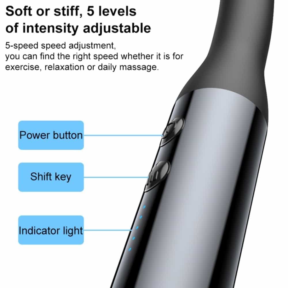 Yesido - Handheld Back Massager (mg07) - Usb, 15w, 1500mah, 5 Levels Of Intensity Adjustable - Black 2