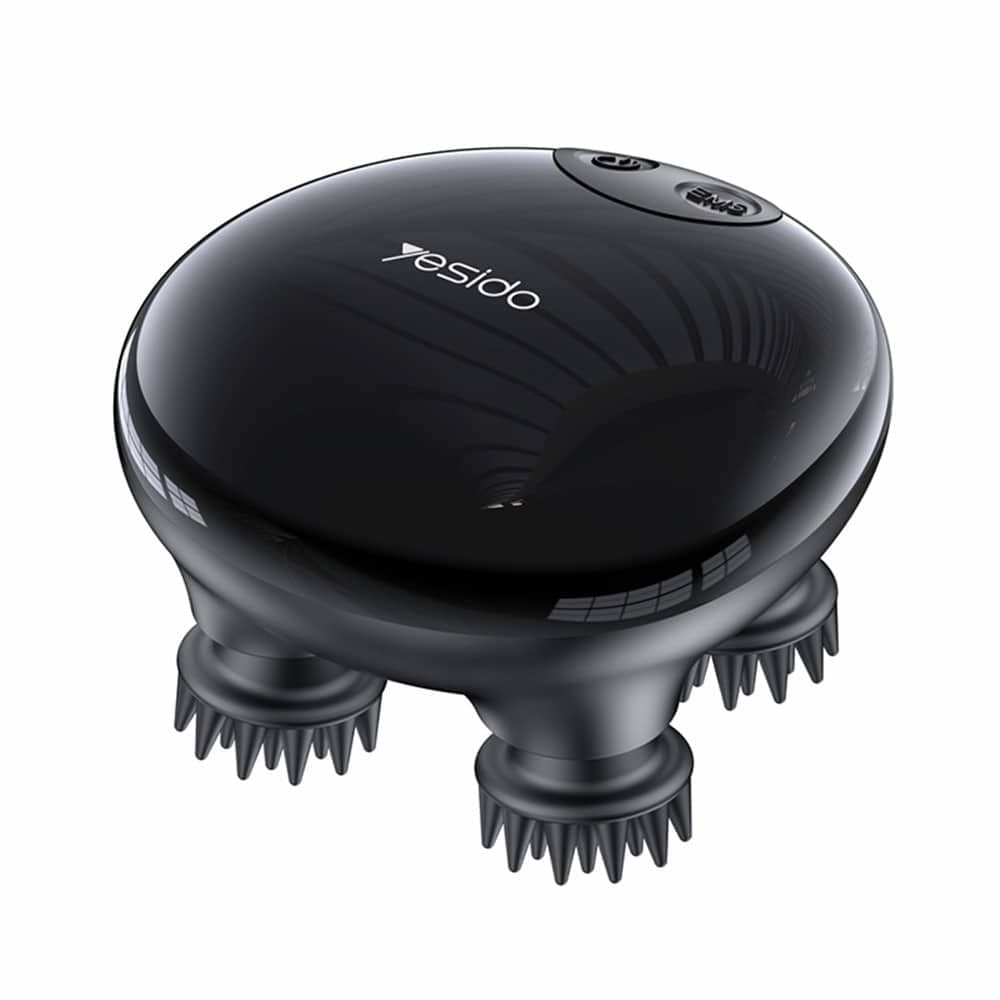 Yesido - Handheld Head Massager (mg04) - With 4 Gear Head Scratcher, Electrical Muscle Stimulation, 1200mah, 3200rpm - Black