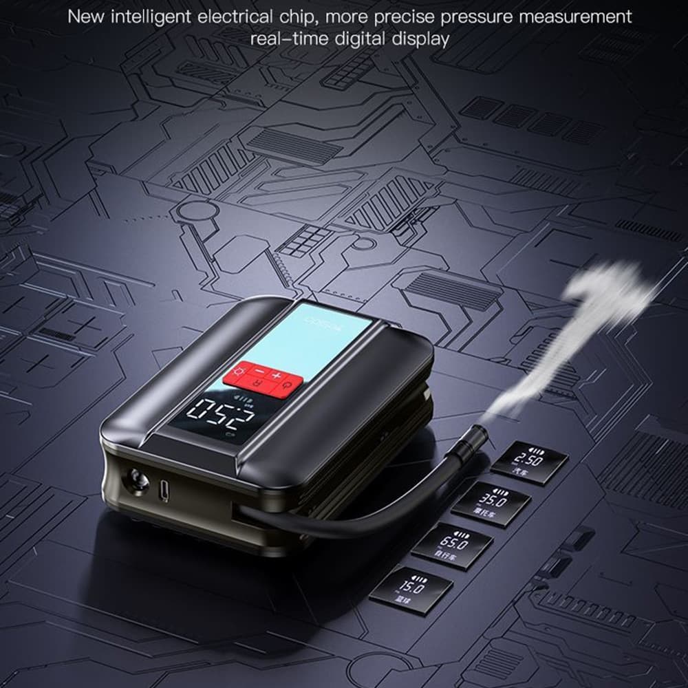 Yesido - Car Compressor (vc04) - 4000mah, 3-150psi, Led Screen - Black 9