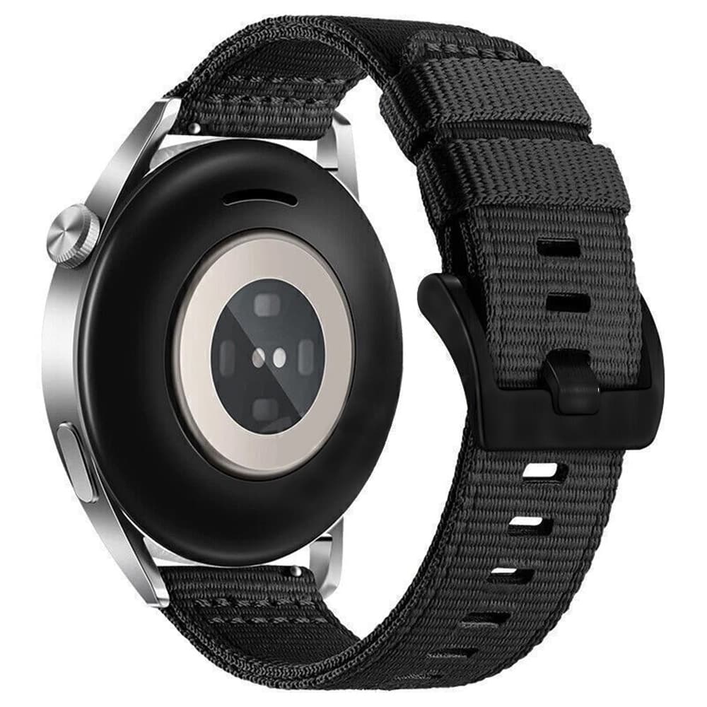 Techsuit - Λουράκι ρολογιού 20mm (W070) - Samsung Galaxy Watch 4/5/Active 2, Huawei Watch GT 3 (42mm)/GT 3 Pro (43mm) - Μαύρο από οψιδιανό