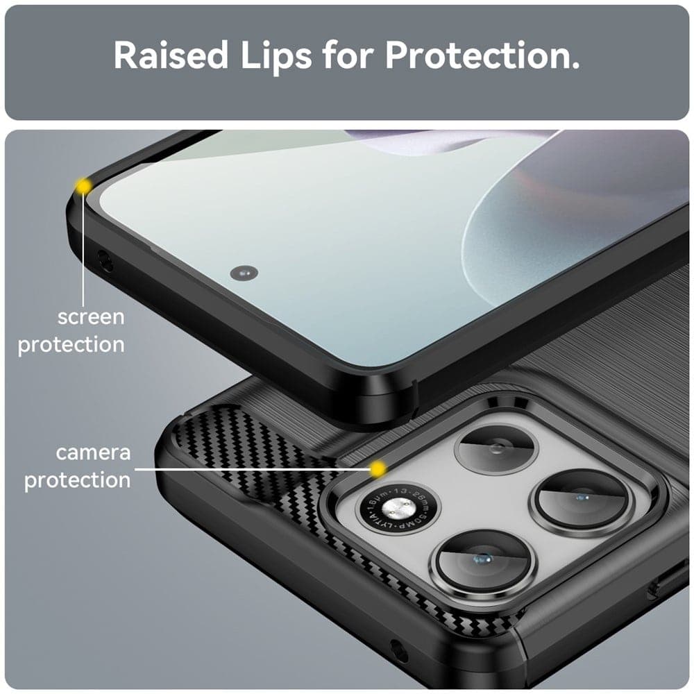 Techsuit Carbon Silicone - θήκη για Motorola Moto G56 - Μαύρο 3