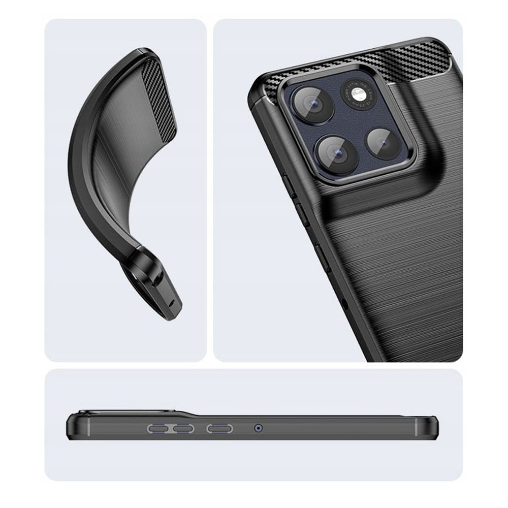 Techsuit Carbon Silicone - θήκη για Motorola Moto G86 - Μαύρο 2
