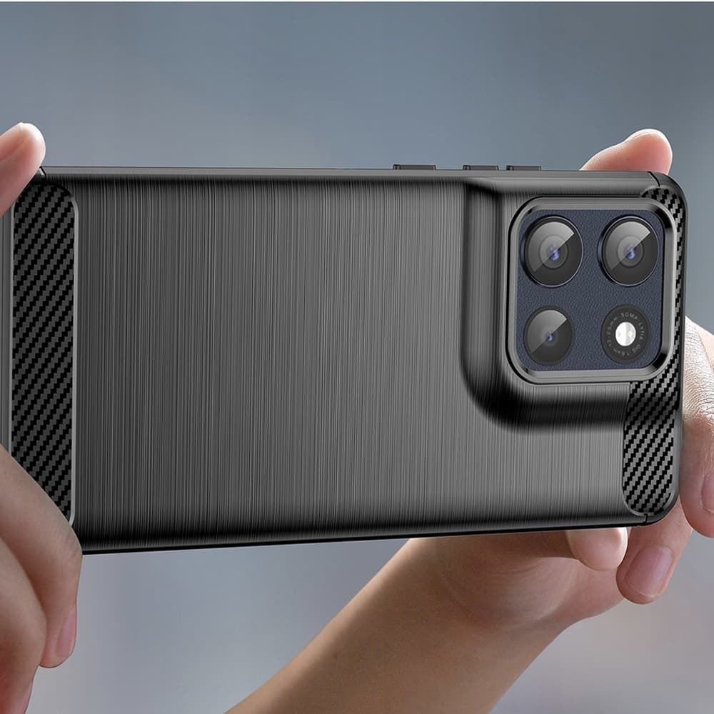 Techsuit Carbon Silicone - θήκη για Motorola Moto G86 - Μαύρο 3