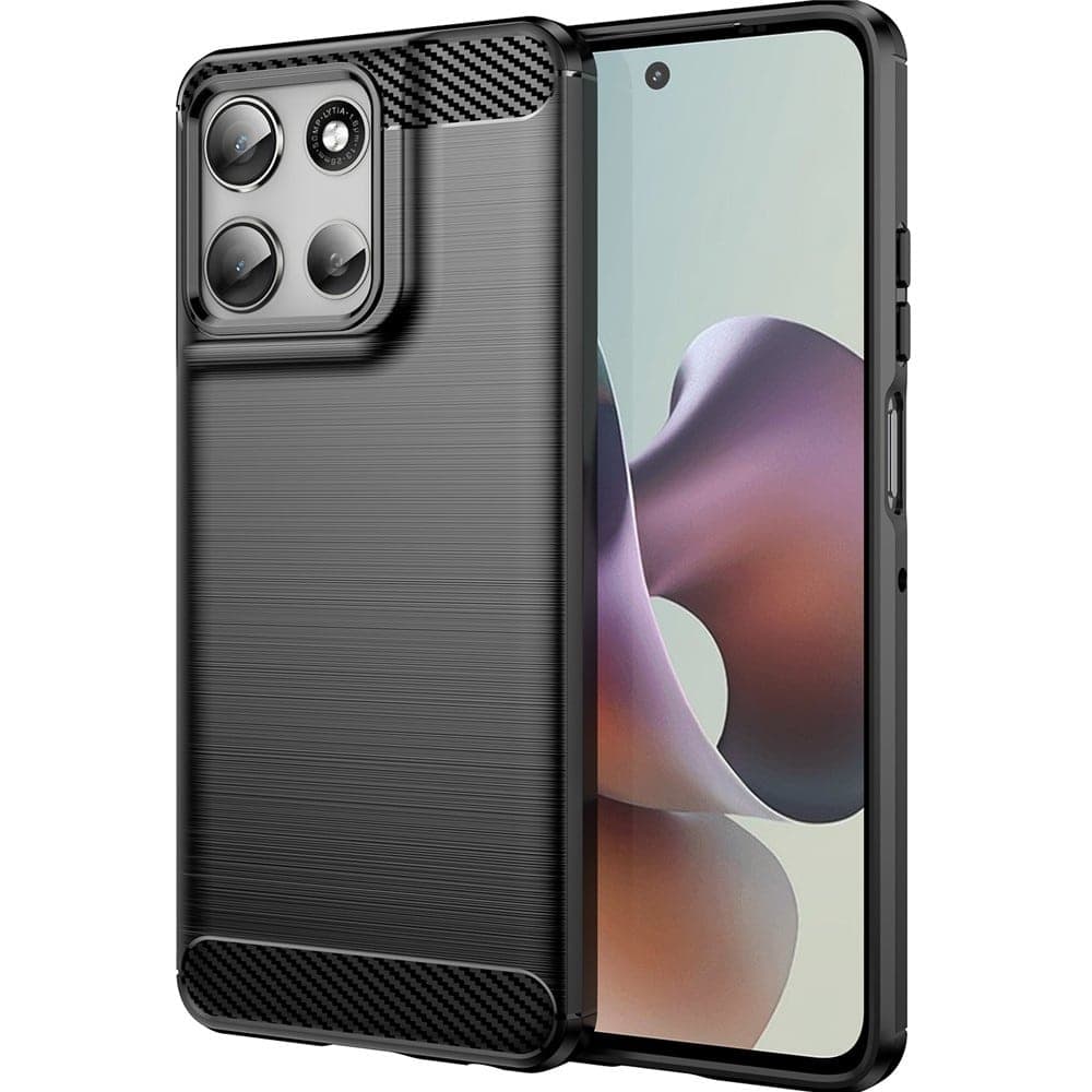 Techsuit Carbon Silicone - θήκη για Motorola Moto G56 - Μαύρο