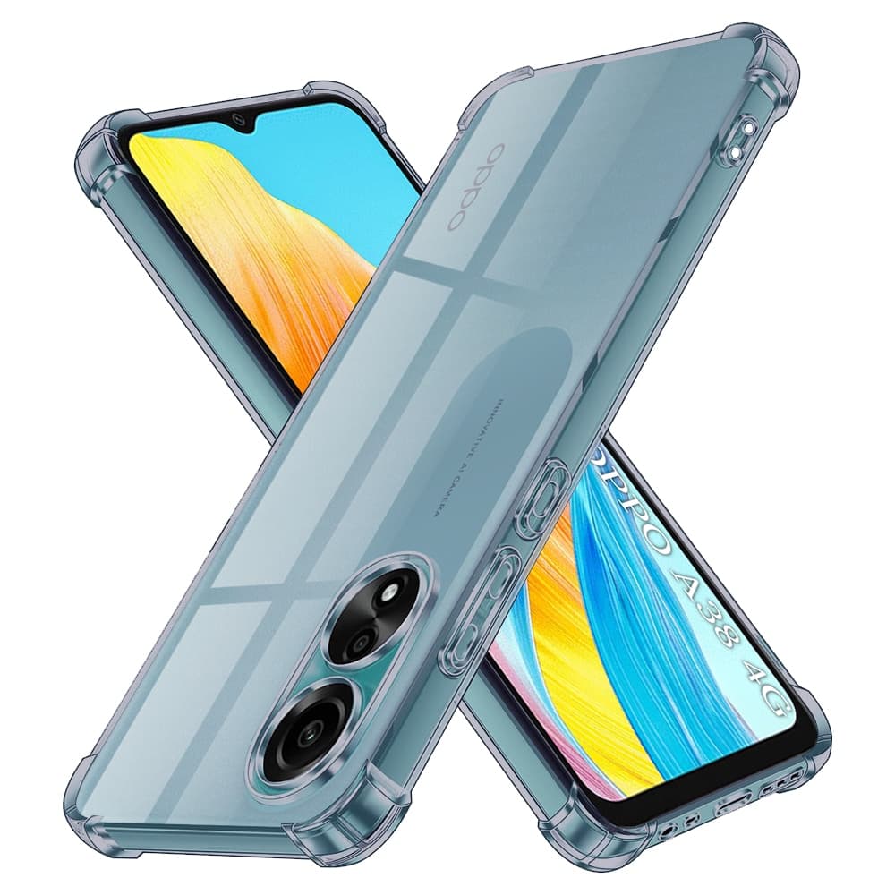 Techsuit Shockproof Clear Silicone - θήκη για Oppo A38 - Μαύρο