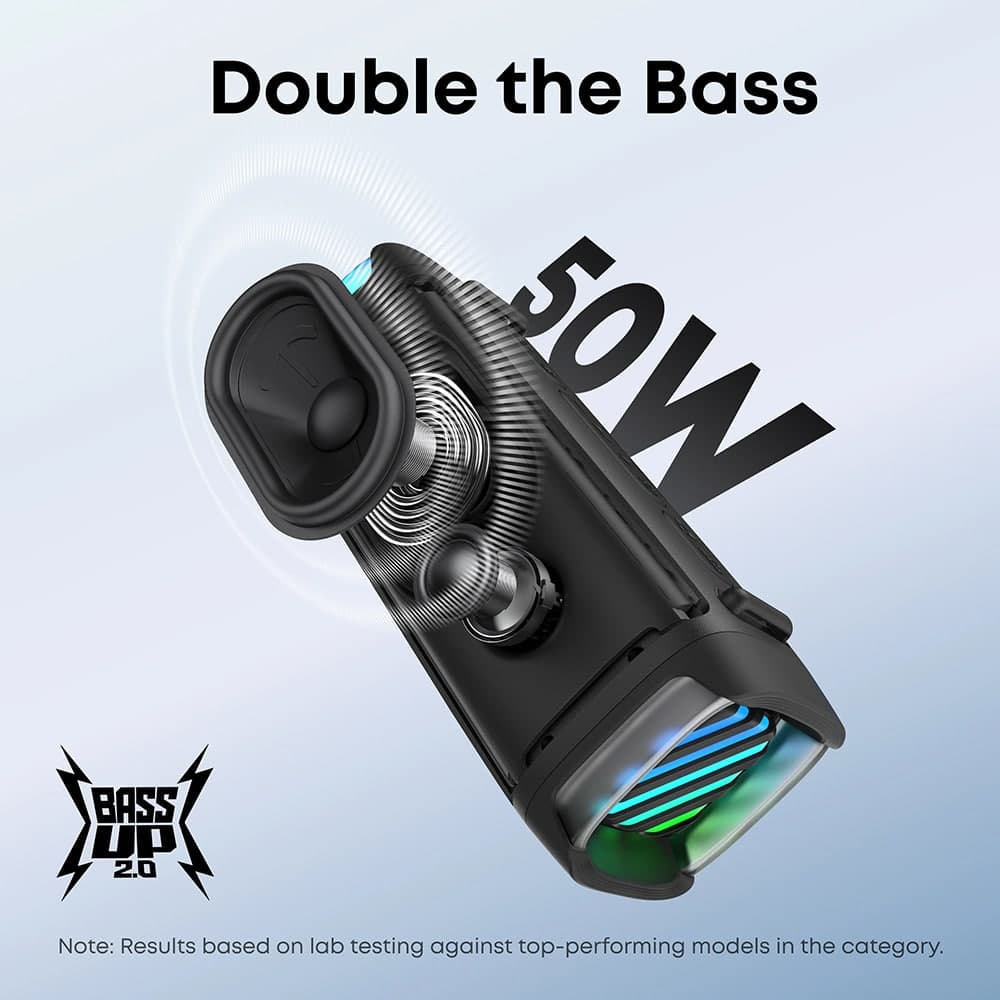 Ηχείο Bluetooth Anker SoundCore Boom 3i, 50W, RGB, Αδιάβροχο, Μαύρο D5100010 8