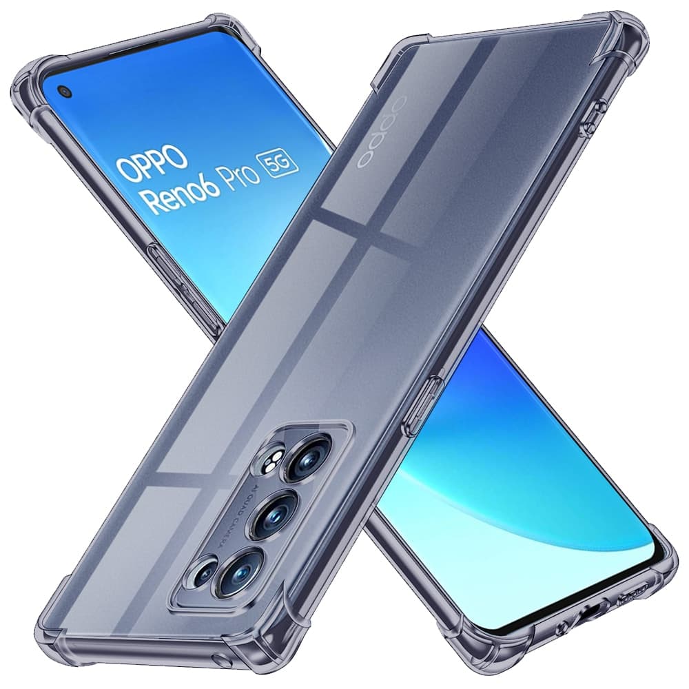 Techsuit Shockproof Clear Silicone - θήκη για Oppo Reno6 Pro 5G (Snapdragon) - Μαύρο