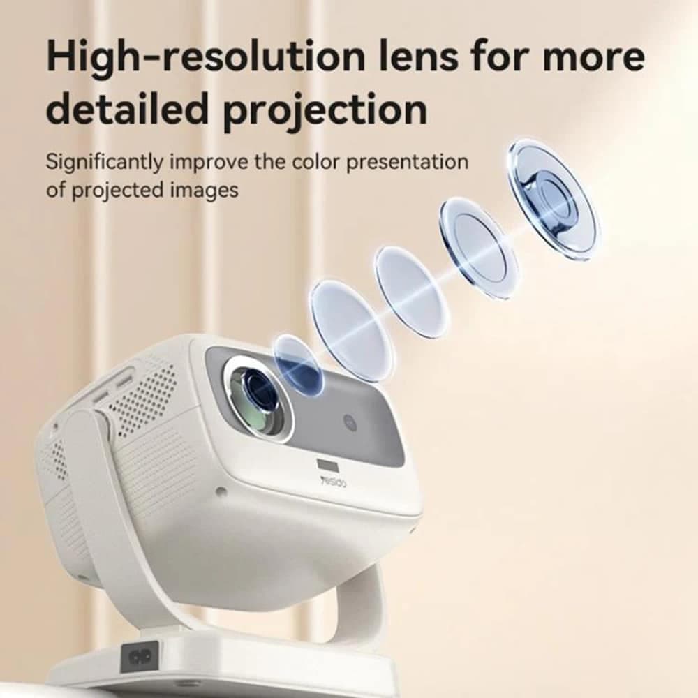 Yesido - Smart Projector (tv13) - 1280x720p, 190ansi, Android 9.0, Bluetooth V5.1 - White 6