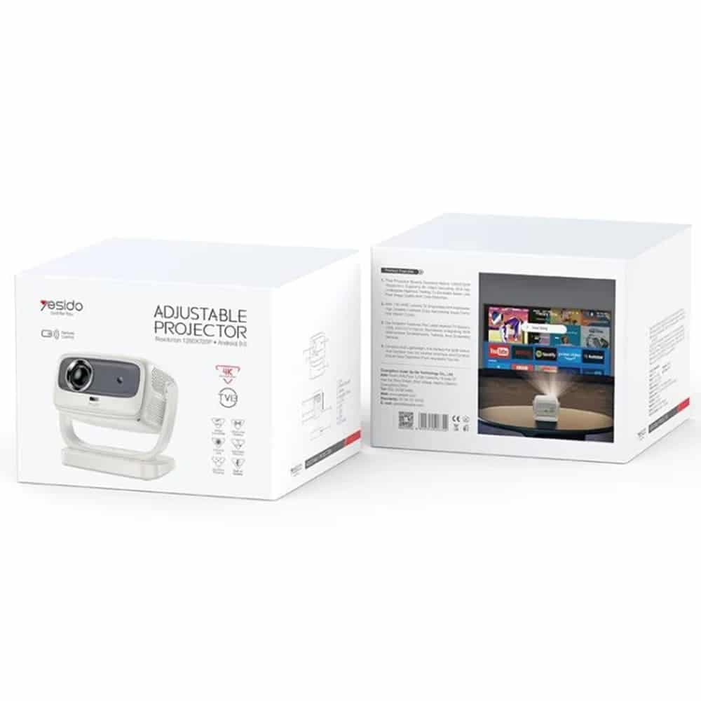 Yesido - Smart Projector (tv13) - 1280x720p, 190ansi, Android 9.0, Bluetooth V5.1 - White 14