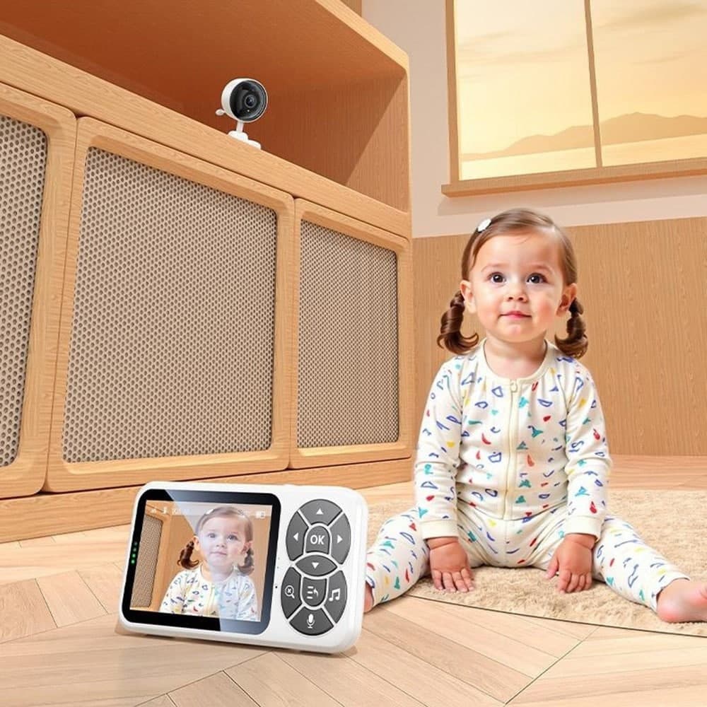 Yesido - Baby Monitor (km26) - 3.5inch Lcd Display, Night Vision, 2.4g Wireless Camera  - White 3