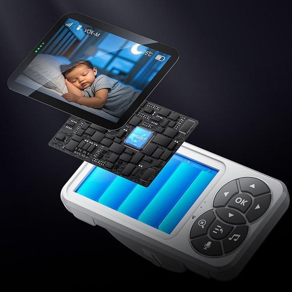 Yesido - Baby Monitor (km26) - 3.5inch Lcd Display, Night Vision, 2.4g Wireless Camera  - White 9
