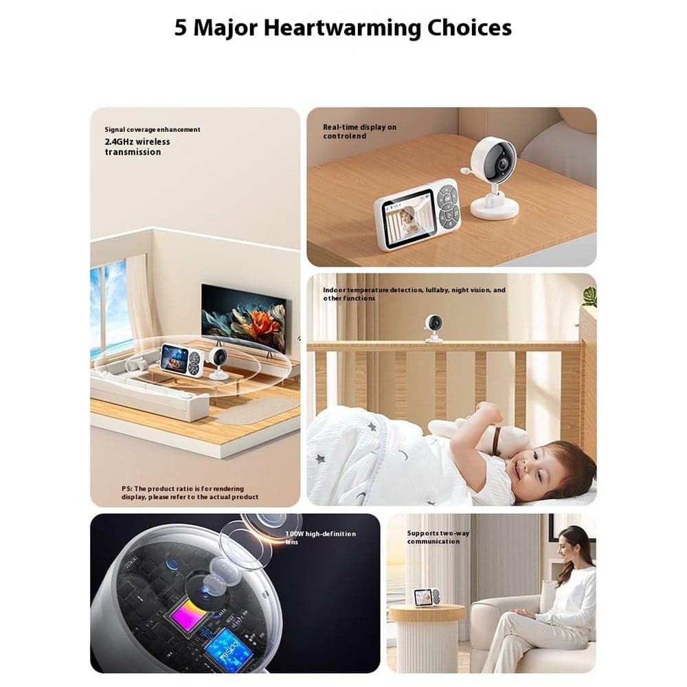 Yesido - Baby Monitor (km26) - 3.5inch Lcd Display, Night Vision, 2.4g Wireless Camera  - White 13