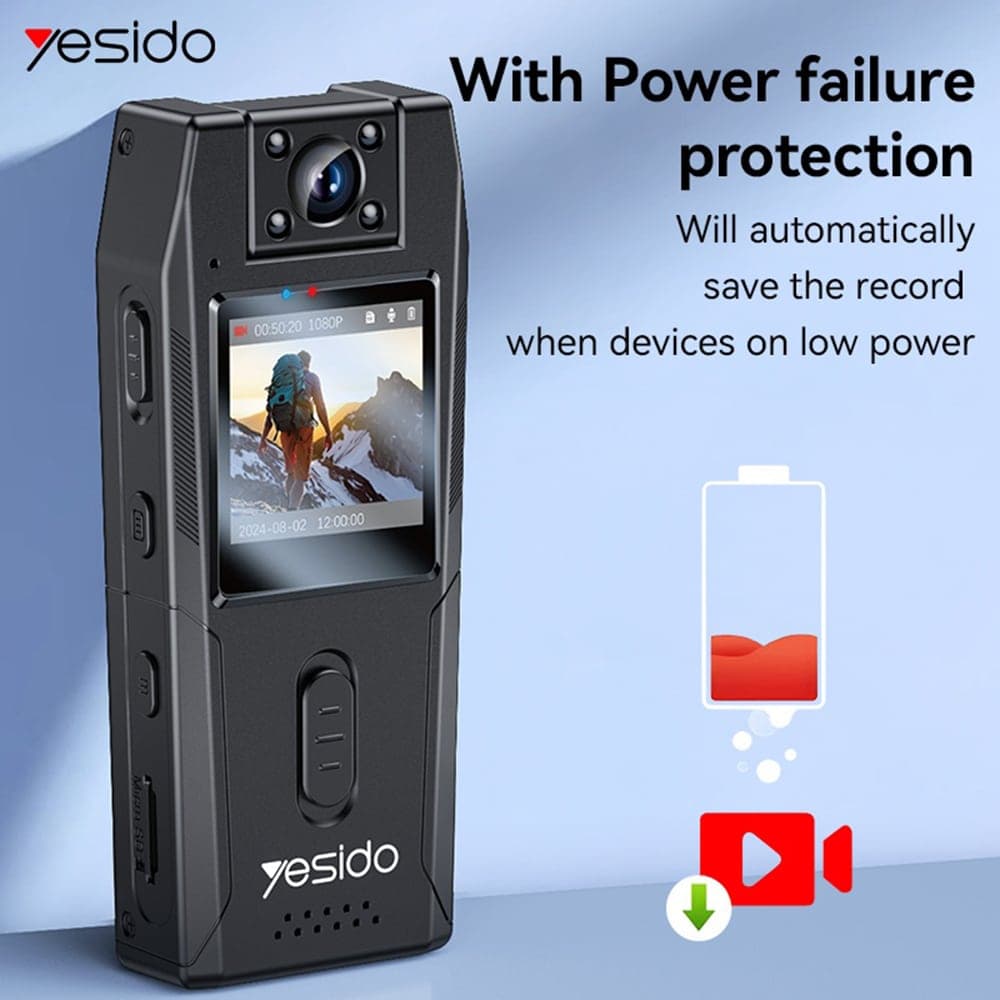 Yesido - Digital Smart Camera (km25) - 1.3inch Screen, 1920x1080p, 200mp, Night Vision - Black 4