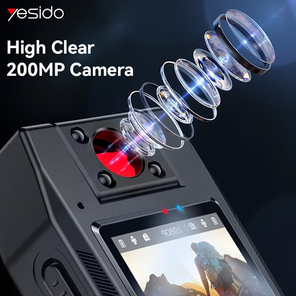 Yesido - Digital Smart Camera (km25) - 1.3inch Screen, 1920x1080p, 200mp, Night Vision - Black 3