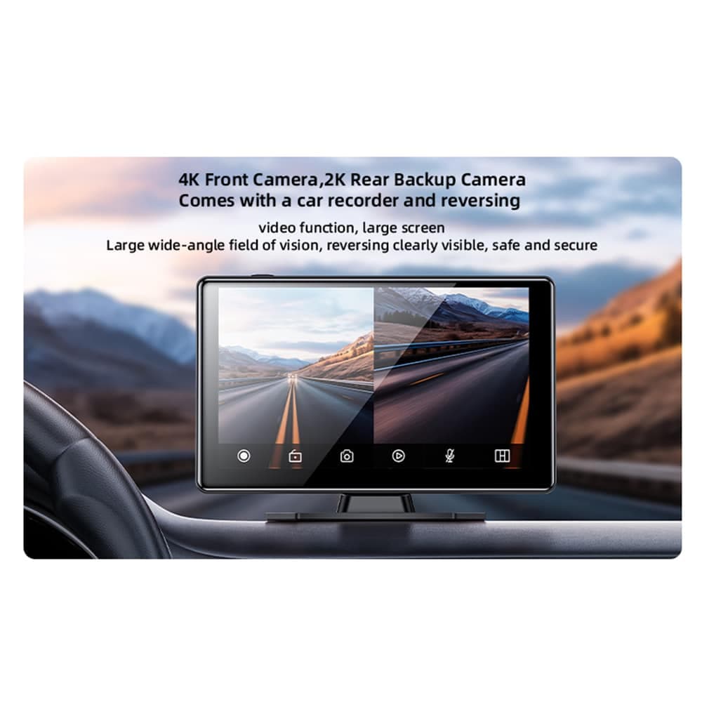 Yesido - Wireless Car Stereo (km18) - Dual Hd Camera, Bluetooth 5.2, Plug&play, Carplay, Android Auto, Airplay - Black 2