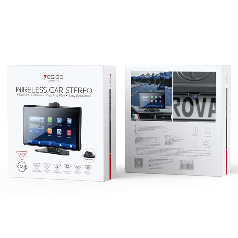 Yesido - Wireless Car Stereo (km18) - Dual Hd Camera, Bluetooth 5.2, Plug&play, Carplay, Android Auto, Airplay - Black 6