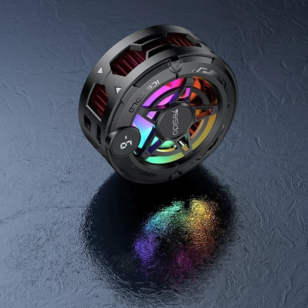 Yesido - Phone Cooler (c226) - Semiconductor, Magnetic, Universal, Fast Cooling, With Rgb, Digital Display - Grey 5