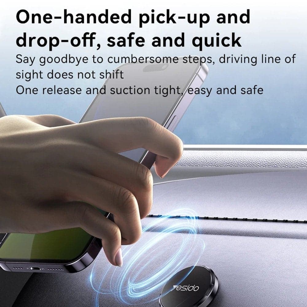 Yesido - Mini Car Holder (c211) - Magnetic, For Dashboard/display, With Strong Adhesive, Universal - Black 3