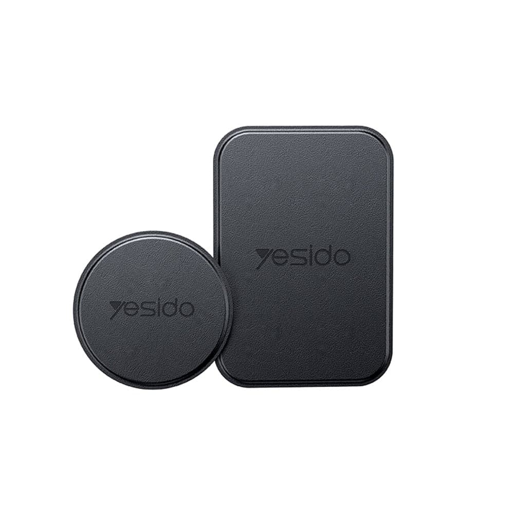 Yesido - (2 Τεμάχια) Μεταλλική Πλάκα (c207) - Στρογγυλά + Ορθογώνια Σχήματα, Δερματίνη, Εξαιρετική Συμβατότητα - Μαύρη