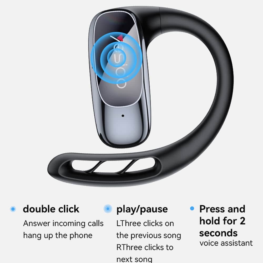 Yesido - Wireless Earbuds (ysp24) - With Bluetooth V5.4, Open-Ear Design, 400mah, Type-C - Black 7