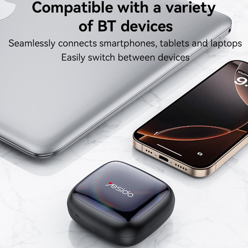 Yesido - Wireless Earbuds (ysp24) - With Bluetooth V5.4, Open-Ear Design, 400mah, Type-C - Black 6