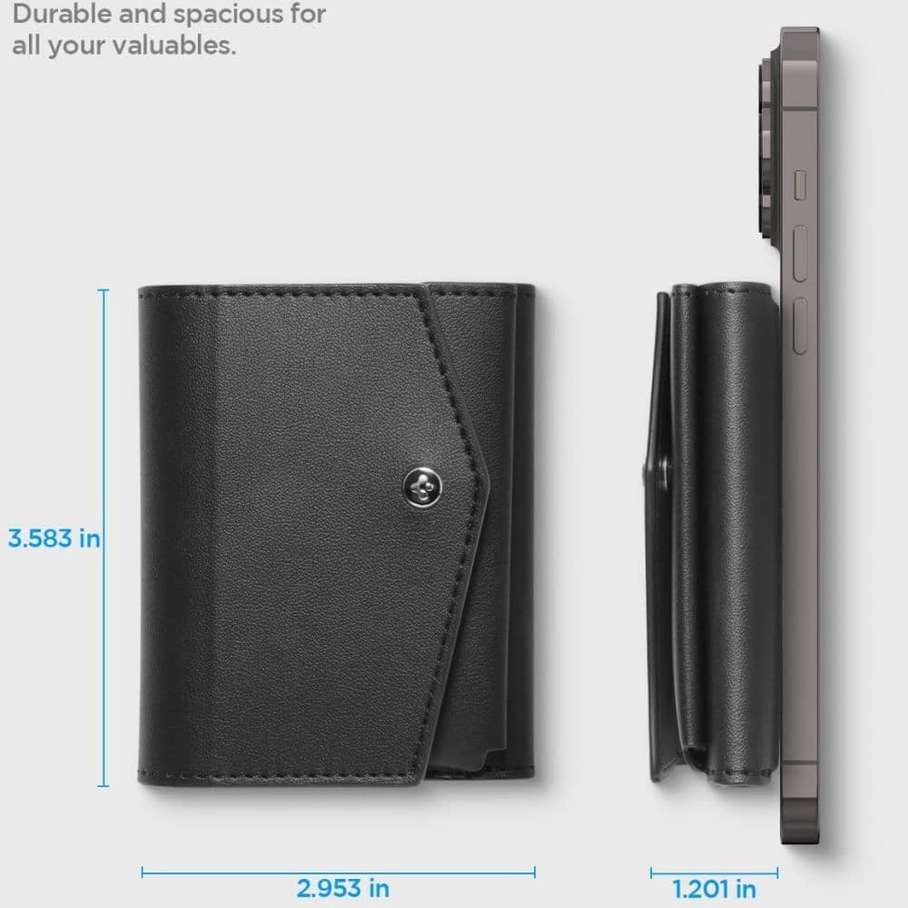 Spigen - Magsafe Wallet Valentinus Pro - 3 Cards Storage, Universal, Magnetic Grip, Slim Design, Secure Fit - Black 11