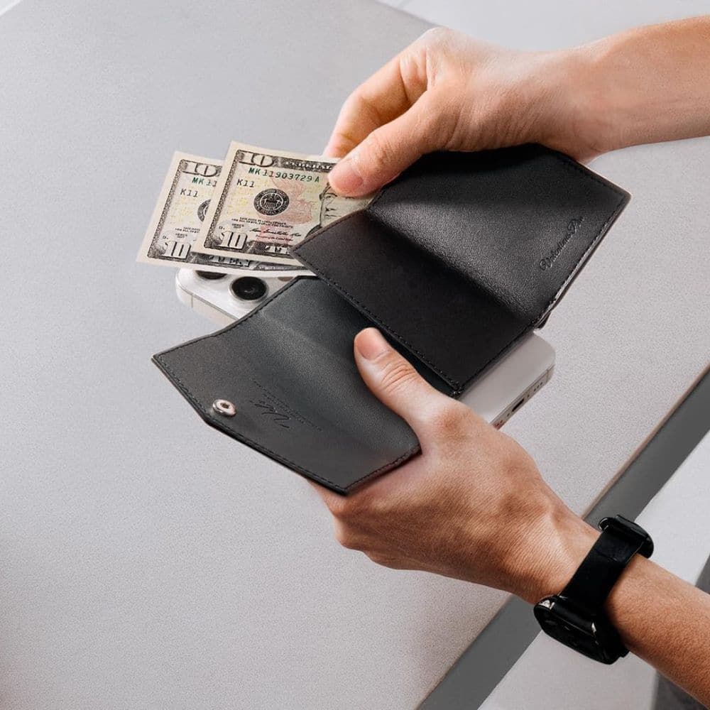 Spigen - Magsafe Wallet Valentinus Pro - 3 Cards Storage, Universal, Magnetic Grip, Slim Design, Secure Fit - Black 9