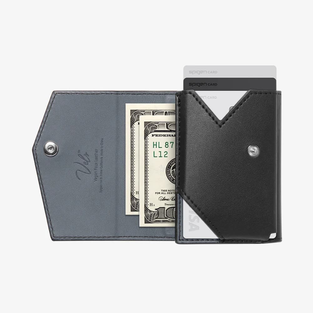 Spigen - Magsafe Wallet Valentinus Pro - 3 Cards Storage, Universal, Magnetic Grip, Slim Design, Secure Fit - Black 4