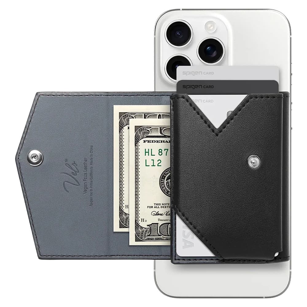 Spigen - Magsafe Wallet Valentinus Pro - 3 Cards Storage, Universal, Magnetic Grip, Slim Design, Secure Fit - Black 2
