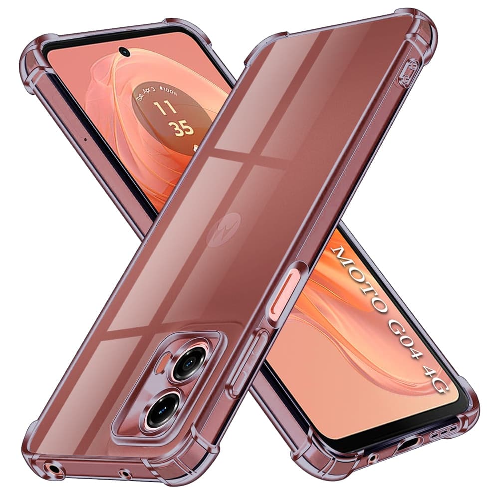 Techsuit Shockproof Clear Silicone - θήκη για Motorola Moto G04 - Μαύρο