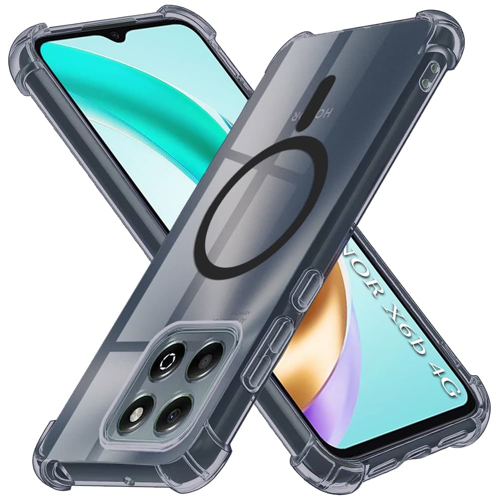 Techsuit Shockproof Clear Silicone MagSafe - θήκη για Honor X6b - Μαύρο