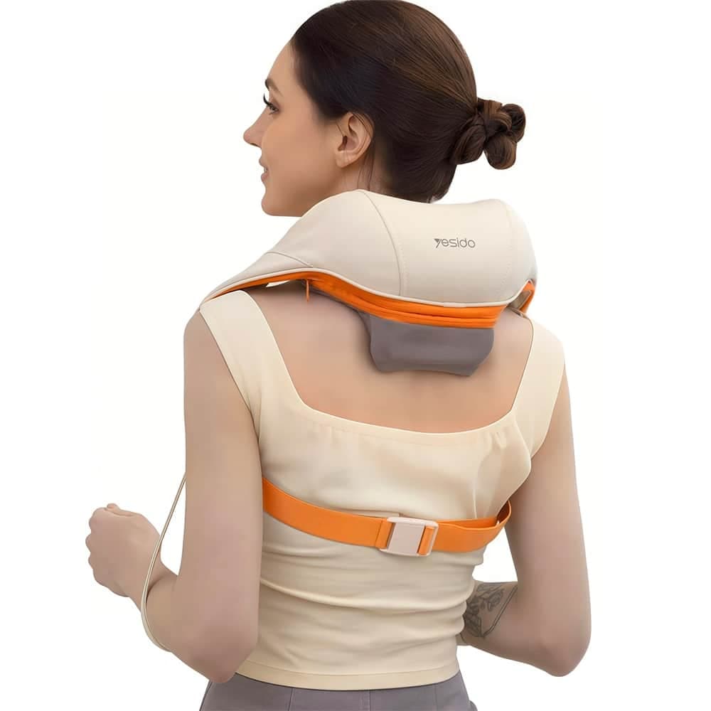 Yesido - Neck Massager (mg16) - 3 Massage Modes, Integrated Heat Therapy, Shiatsu Kneading Technology, 2000mah - Beige 2