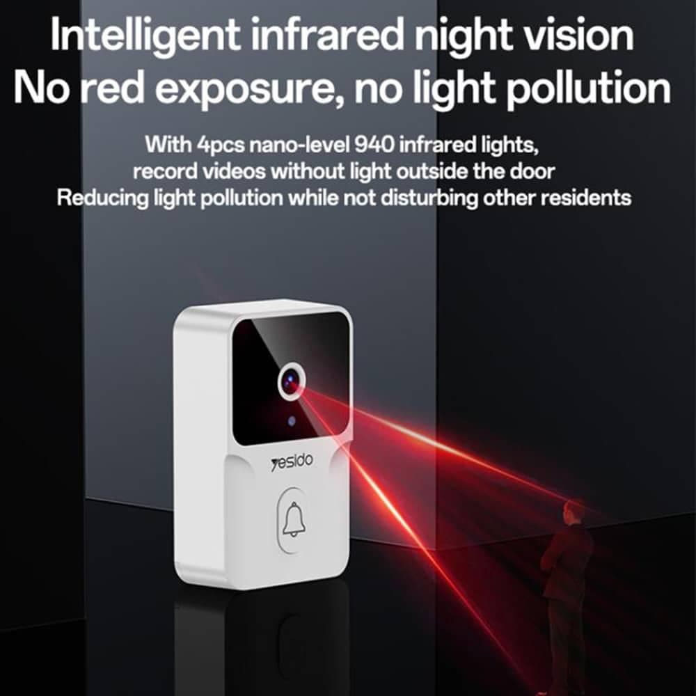 Yesido - Wireless Video Intercom Doorbell (km27) - 2.4g, 2k Hd 1080*720px, 1000mah, 4.3" Tft Screen - White 9