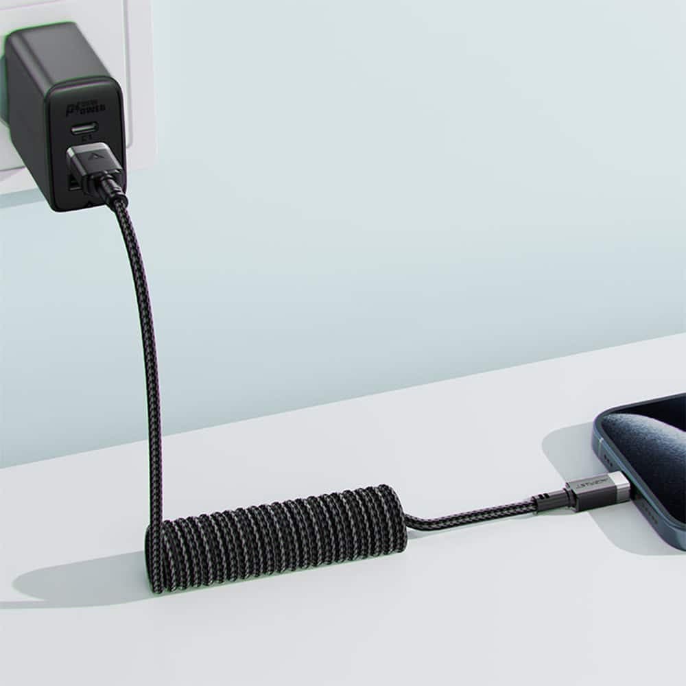 Acefast - Data Καλώδιο (c14-04) - Fast Charging, Usb To Type-C, Spring Design, 3a, Bend-Resistant, 1.2m - Black 5
