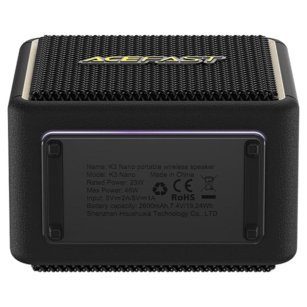Acefast - Wireless Speaker Nano (k3) - Bluetooth 5.4, Rgb Lights, Handsfree Calls, Usb, Tf, Aux, Ipx6, Usb-C, 2600mah - Black 2