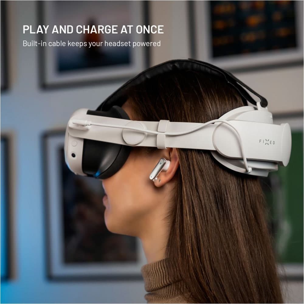 Fixed - Vr Power Headstrap (fixmq-Phs-Wh) - For Meta Quest 3/3s, 6000mah, Adjustable, Led Indicator, Soft Padding - White 5