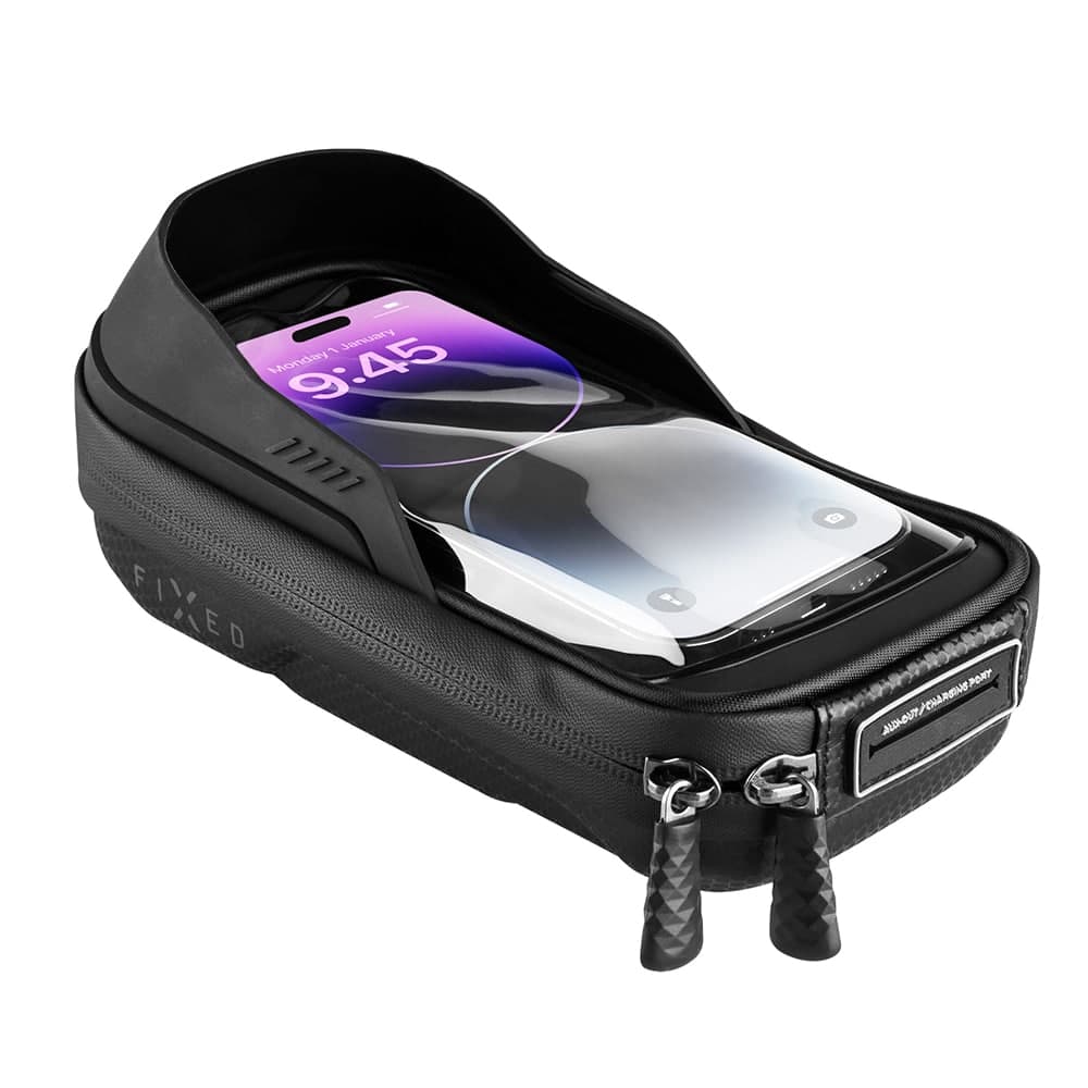 Fixed - Bike Holder Bikee Bag 2 (fixbib2-Bk) - For Bicycle/motocycle, Multi-Compartment, Adjustable, Max. 6.8", - Black