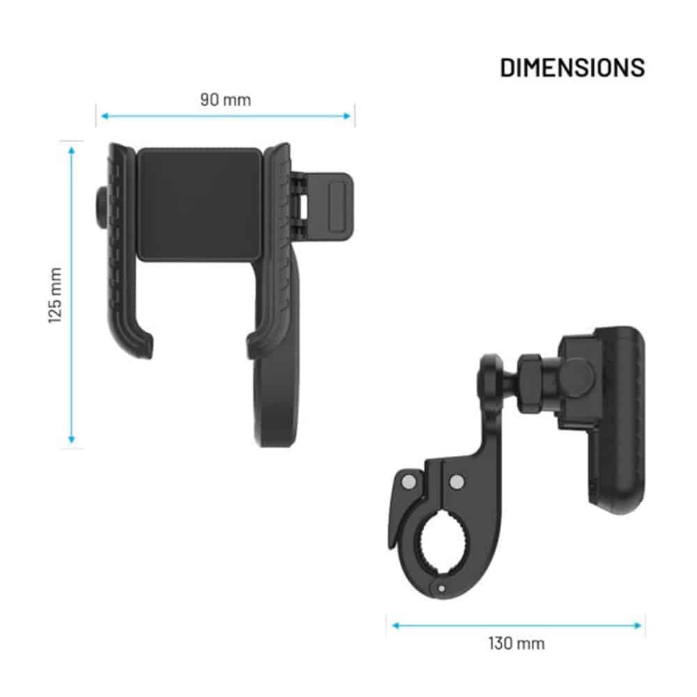 Fixed - Bike Holder Bikee Plus Vista (fixbipv-Bk) - For Bicycle/motocycle, Handlebar Mount, 360° Rotative, Max. 6.8" - Black 9