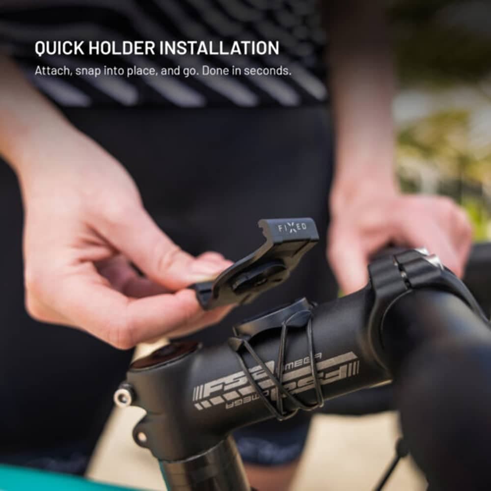 Fixed - Bike Holder Dock (fixdfg-22-Bk) - For Garmin 22mm / Gramin Edge Computer, With Mounting Elastic Bands - Black 3