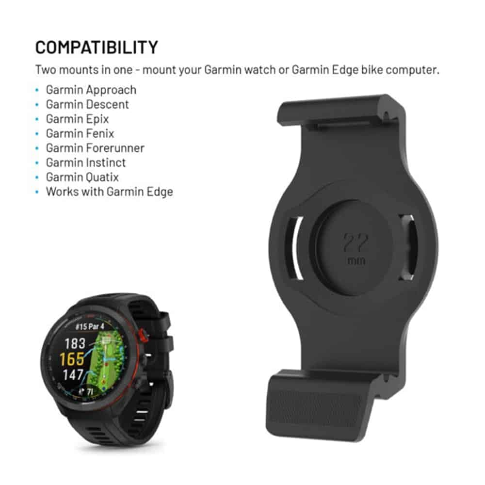 Fixed - Bike Holder Dock (fixdfg-22-Bk) - For Garmin 22mm / Gramin Edge Computer, With Mounting Elastic Bands - Black 7