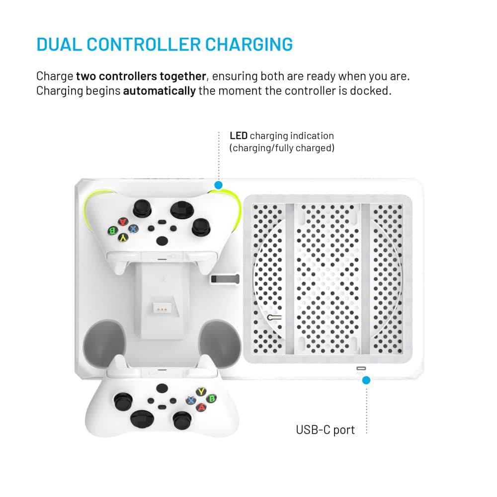 Fixed - Multifunctional Station (fixxb-Mcs-Wh) - For Xbox Series X/s, 12 Boxed Games, Dual Charging Controllers, Led Lightning - White 7