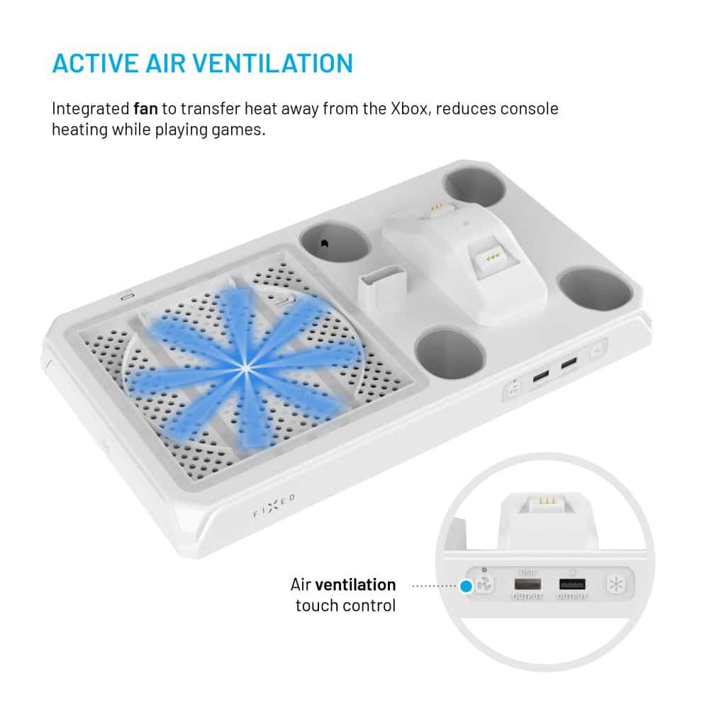 Fixed - Multifunctional Station (fixxb-Mcs-Wh) - For Xbox Series X/s, 12 Boxed Games, Dual Charging Controllers, Led Lightning - White 6
