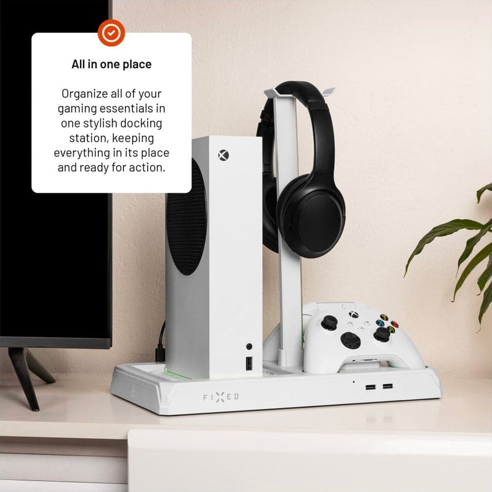 Fixed - Multifunctional Station (fixxb-Mcs-Wh) - For Xbox Series X/s, 12 Boxed Games, Dual Charging Controllers, Led Lightning - White 8