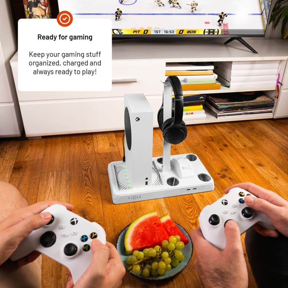 Fixed - Multifunctional Station (fixxb-Mcs-Wh) - For Xbox Series X/s, 12 Boxed Games, Dual Charging Controllers, Led Lightning - White 9