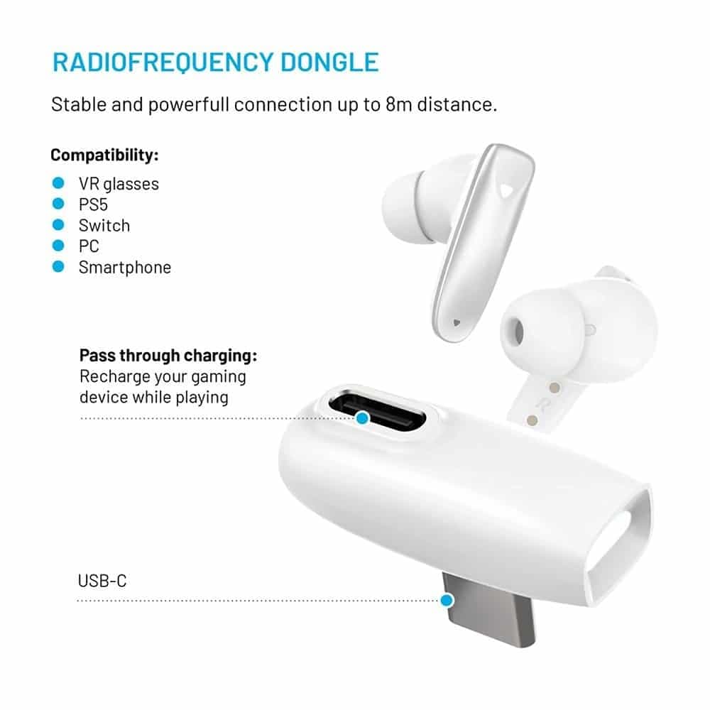 Fixed - Wireless Game Pods (fixpds-G-Wh) - Dual Connectivity, Touch Control, Enc Technology, Ipx4 Waterproof - White 3