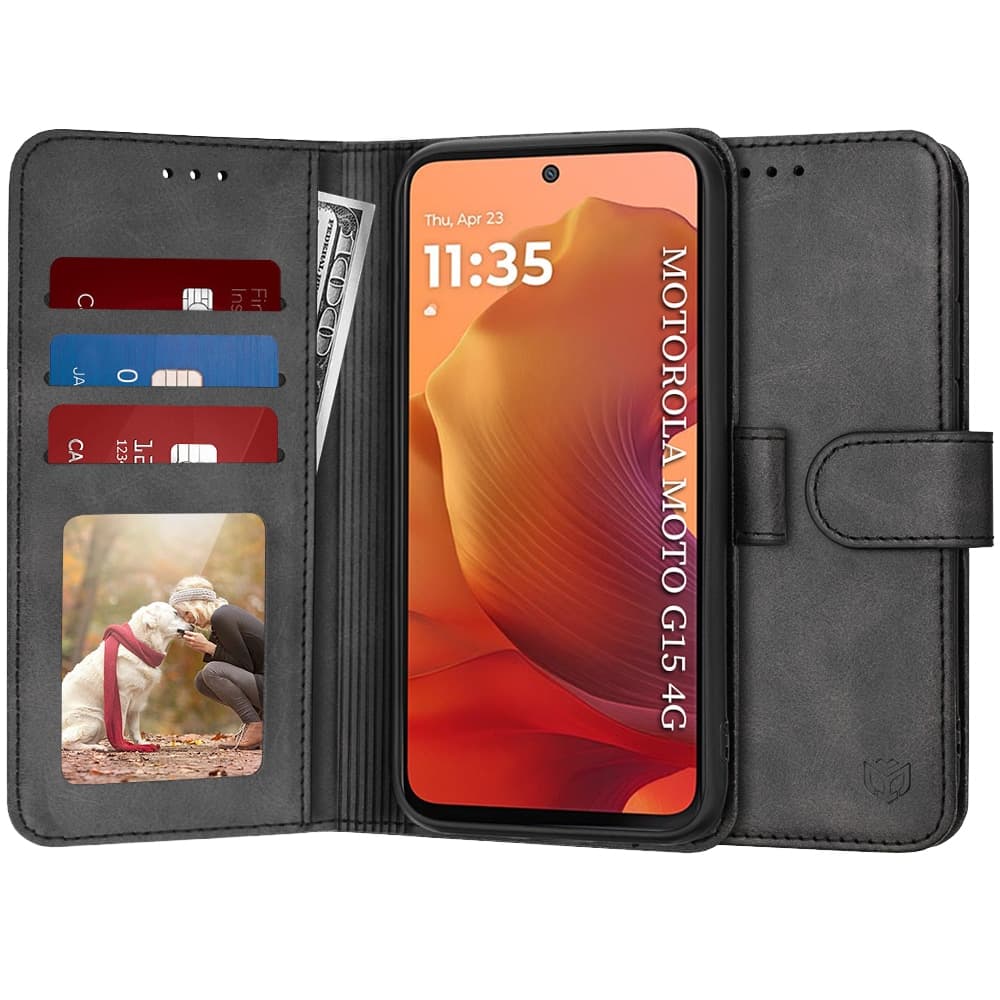 Techsuit Diary Book - θήκη για Motorola Moto G15 / Power - Μαύρο
