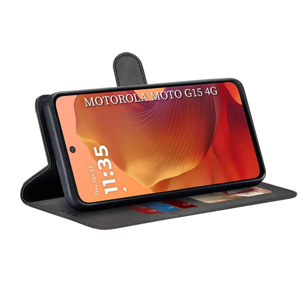 Techsuit Diary Book - θήκη για Motorola Moto G15 / Power - Μαύρο 2