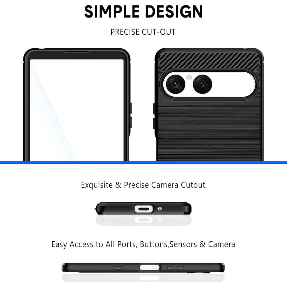 Techsuit Carbon Silicone - θήκη για Sony Xperia 10 VII - Μαύρο 5