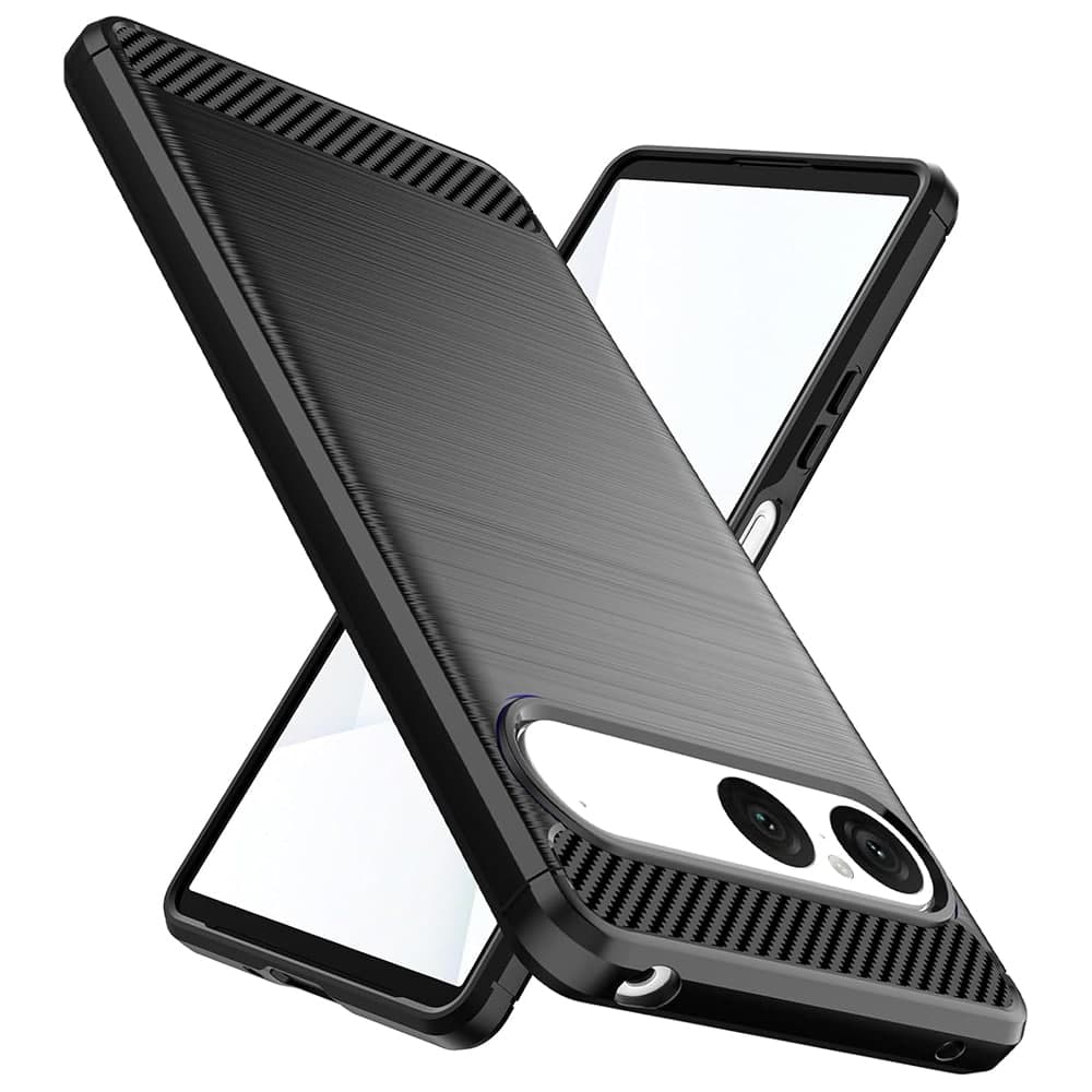 Techsuit Carbon Silicone - θήκη για Sony Xperia 10 VII - Μαύρο