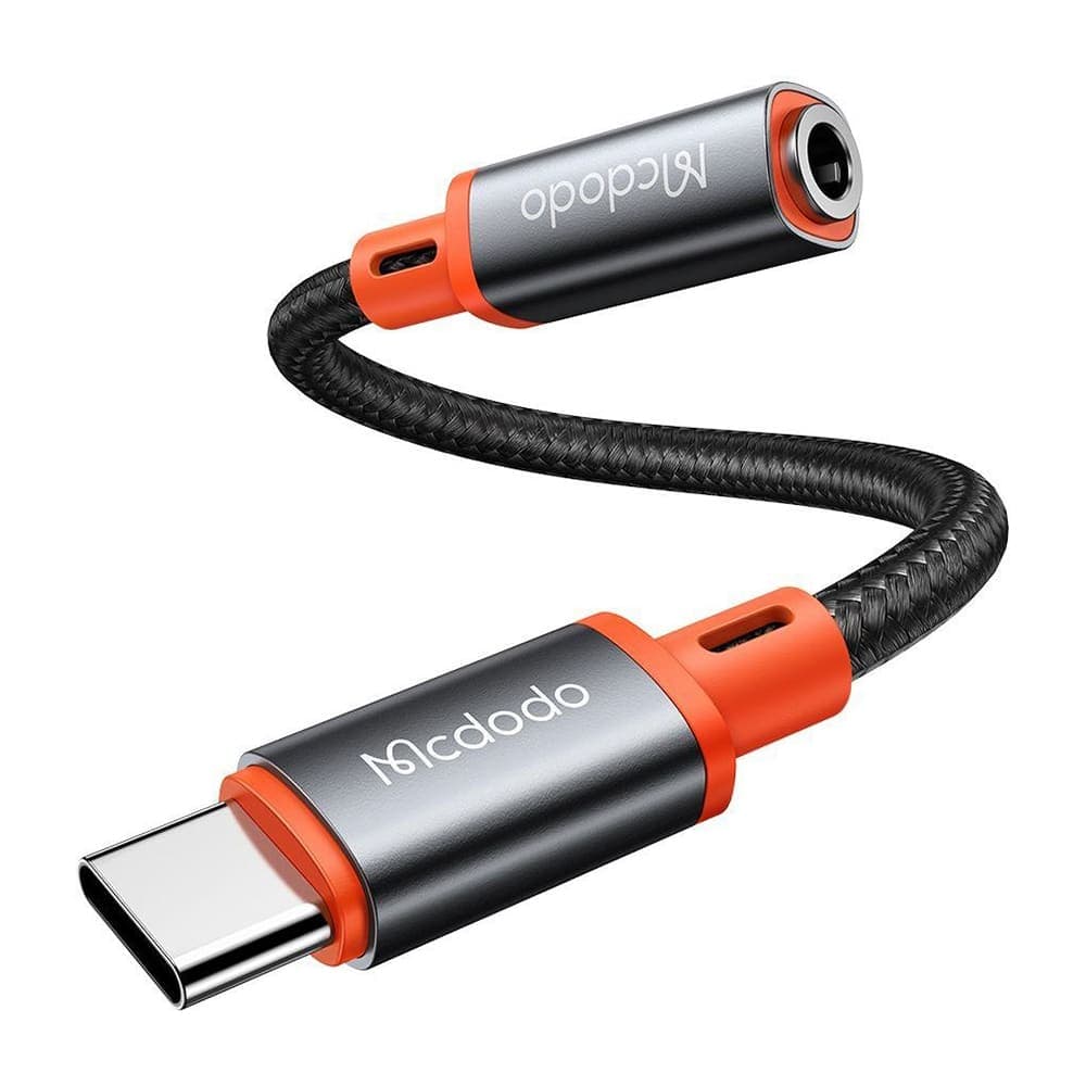 Mcdodo - Audio Adapter (ca-7561) - Type-C Male To Jack 3.5mm Female, Nylon Braided, 0.11m - Black